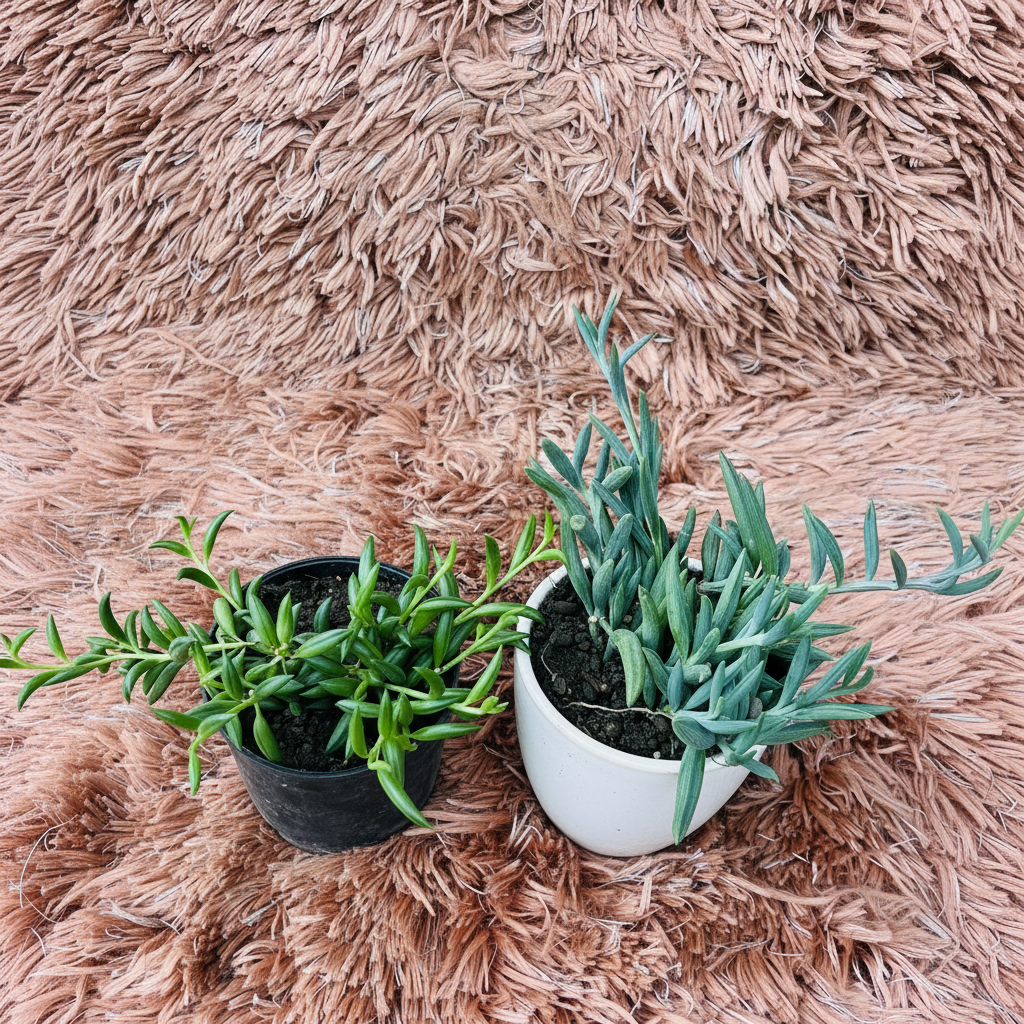 String of Bananas Set of 2 – White Ceramic Pot Photo 1
