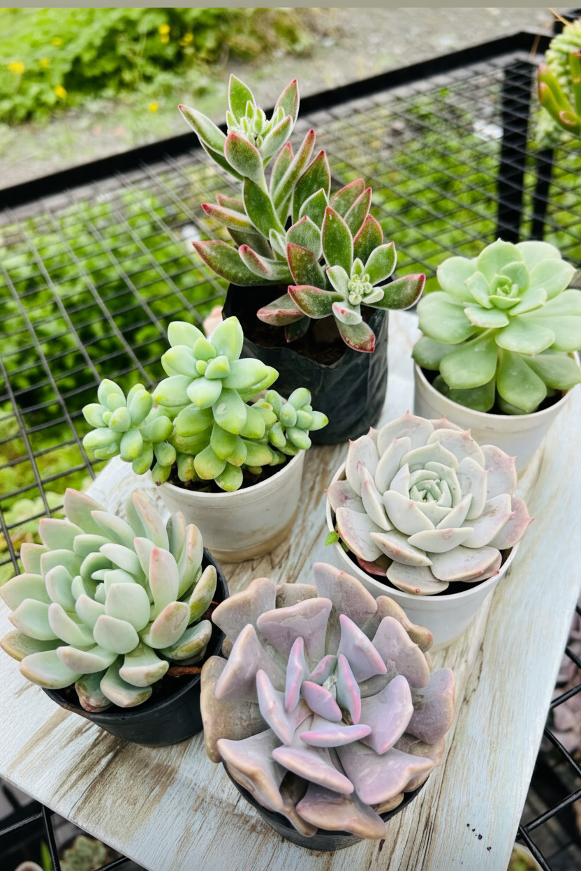 6 Premium Plants Combo with Purple Pachyveria