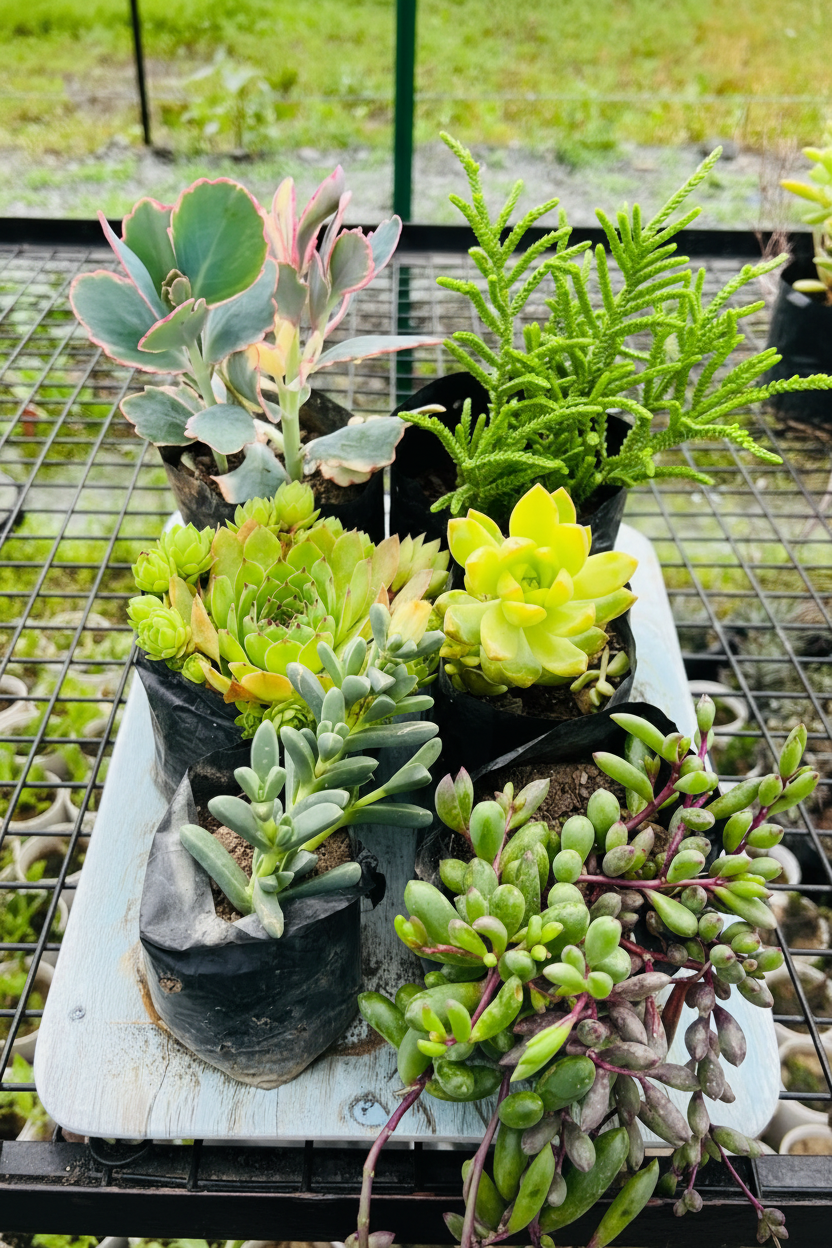 6 Plants Combo with Trailing Succulents and Watch Chain