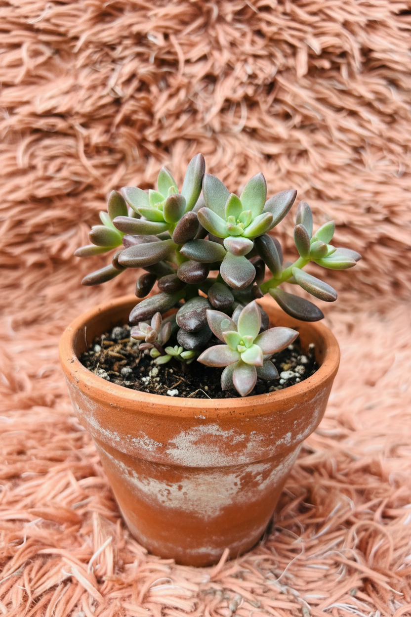 Graptosedum Francesco Baldi in terracotta pot - second angle