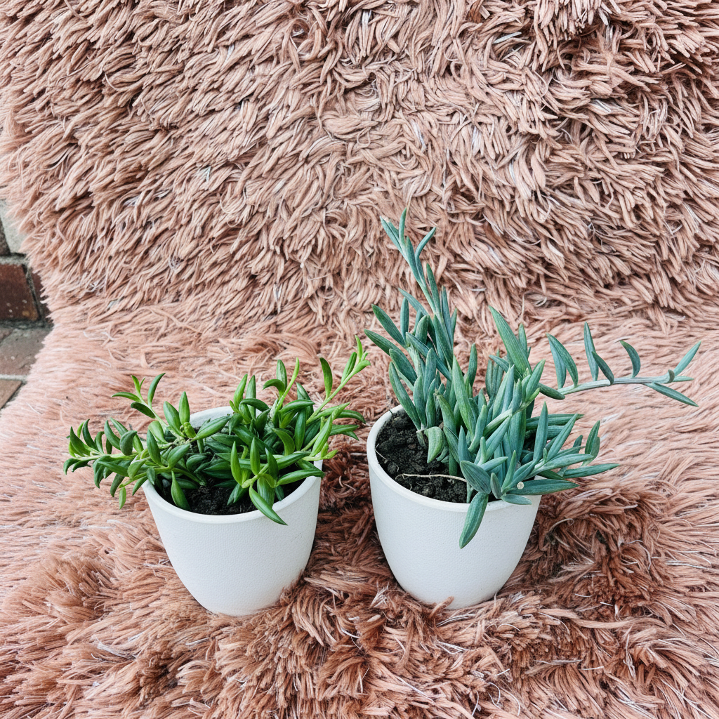 String of Bananas Set of 2 – White Ceramic Pot Photo 2