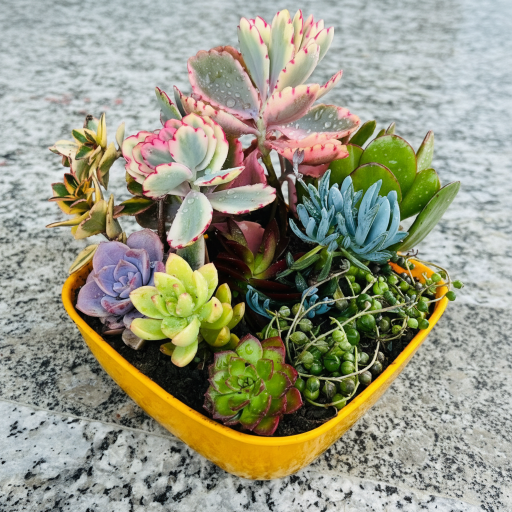Colourful Succulent Combo 9 Plants Side View