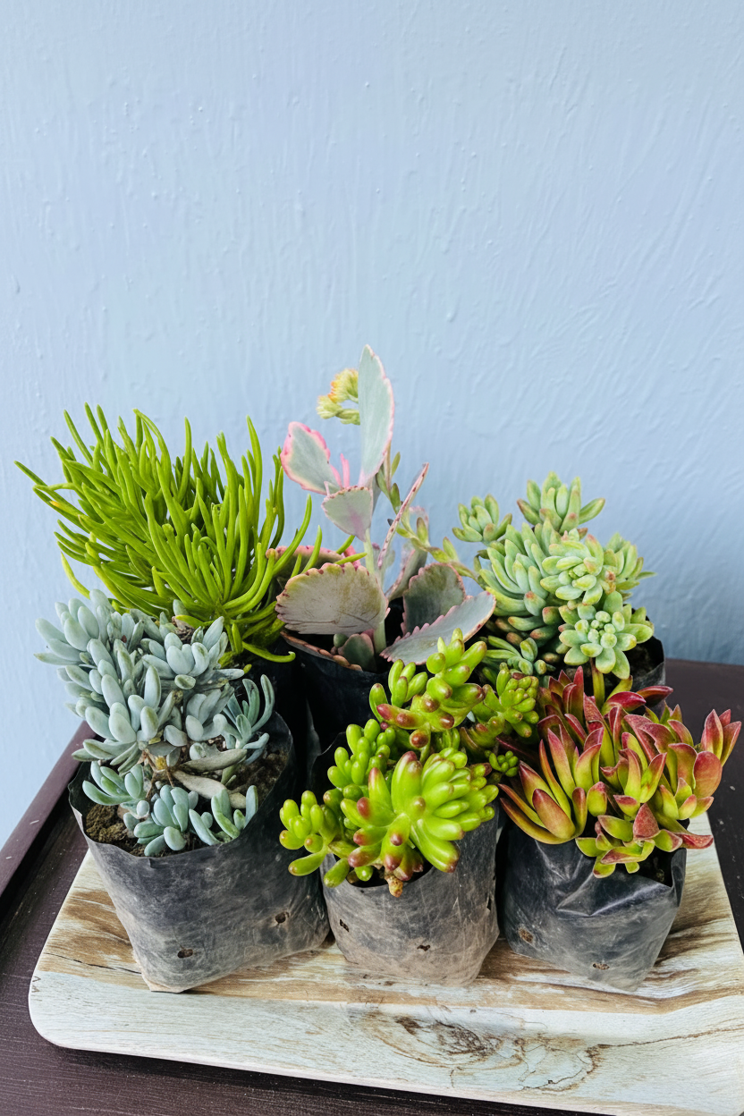 Succulent Combo 6 Plants Side View