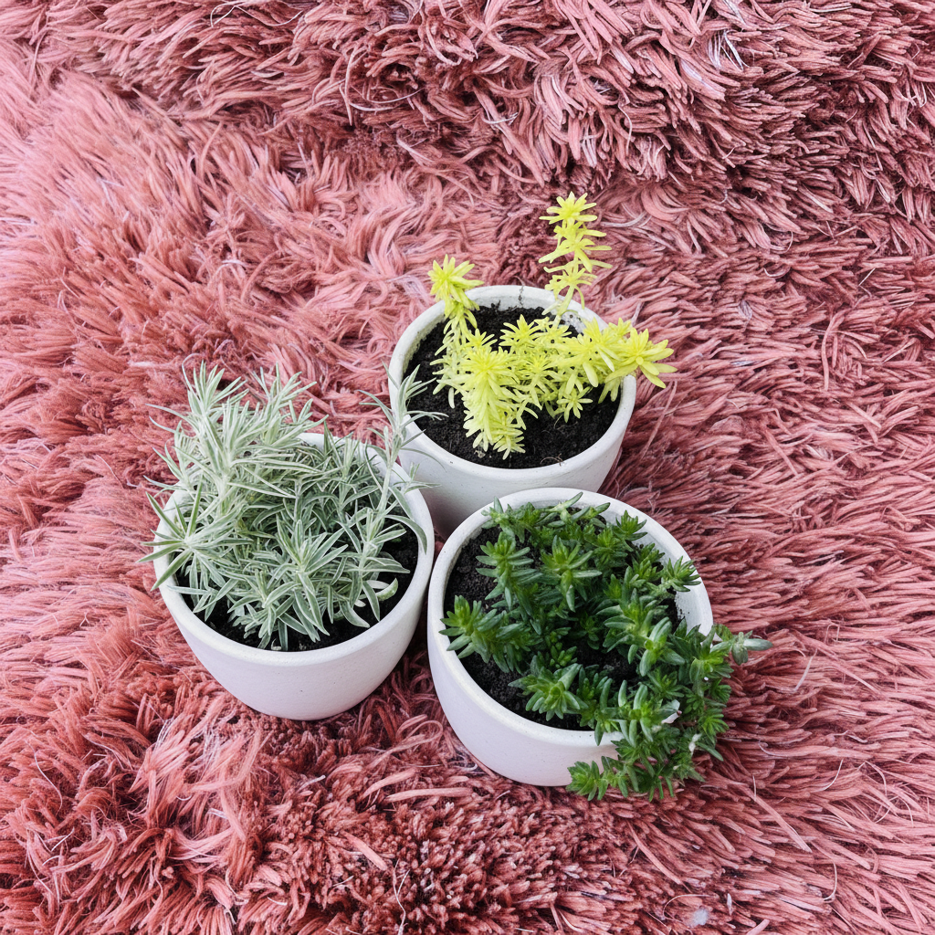 Sedum Set of 3 – White Ceramic Pot Photo 2